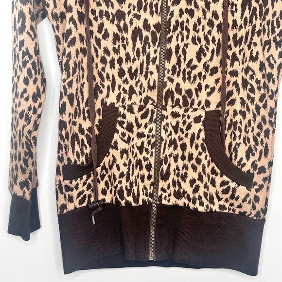 Forever 21 mock neck full zip long sleeve cheetah print cardigan‎ size S - Picture 5 of 10
